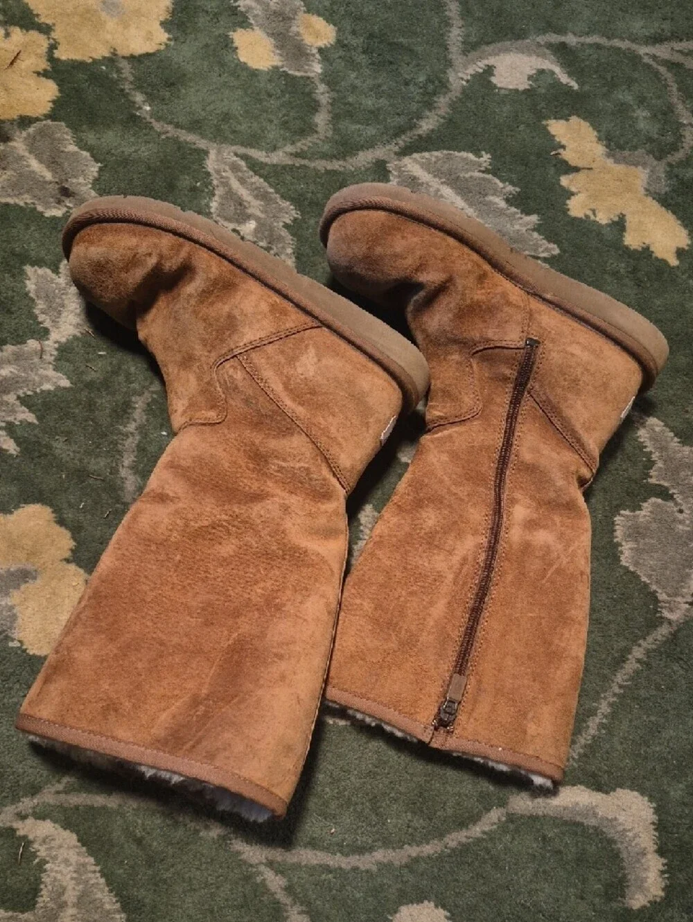 UGG Tall Chestnut Brown Shearling-Lined Winter Boots